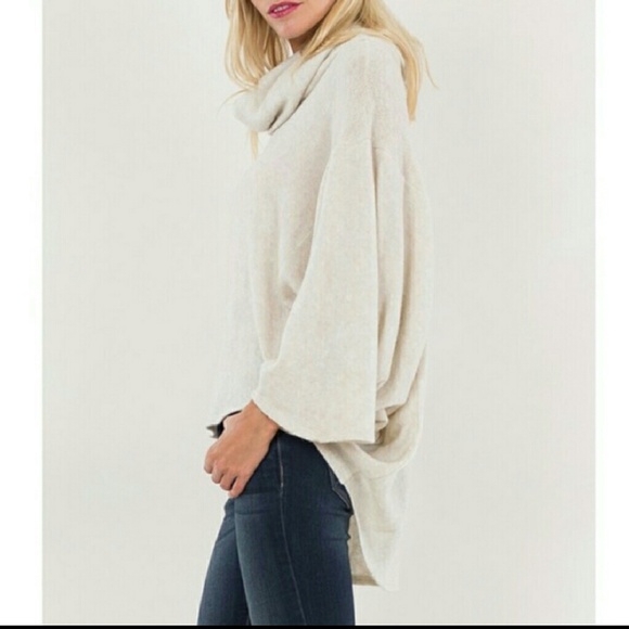 Dolman Sleeve Charcoal CowlNeck Sweater - Picture 5 of 7